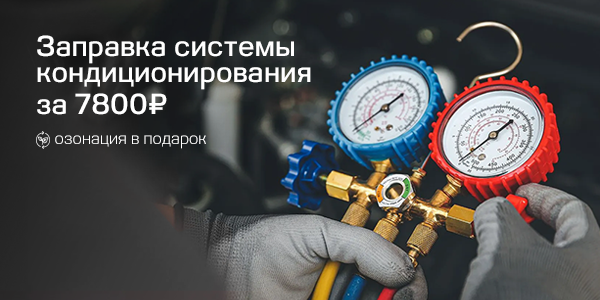 Заправка системы кондиционирования + озонация в подарок
